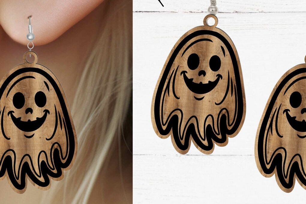 Intra απο ξύλο plywood  Χρώμα wenge 3mm-4mm πάχος - κοπής με λέιζερ αποκριάτικων σκουλαρικιών, Glowfo Δίασταση 20x20 cm INTRAFABR-36442281