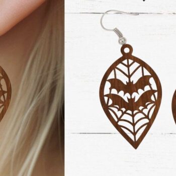 Intra απο ξύλο plywood  Χρώμα wenge 3mm-4mm πάχος - κοπής με λέιζερ αποκριάτικων σκουλαρικιών, Glowfo Δίασταση 20x20 cm INTRAFABR-36389508 - Image 2