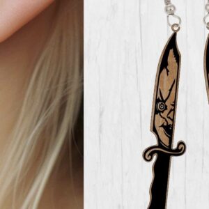 Intra απο ξύλο plywood  Χρώμα wenge 3mm-4mm πάχος - Αποκριάτικο σκουλαρίκι , κοπής με λέιζερ Δίασταση 3x3 cm INTRAFABR-17445338