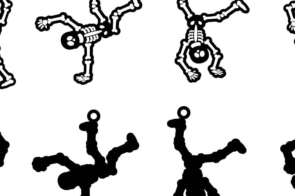 Intra απο ξύλο plywood  Χρώμα wenge 3mm-4mm πάχος - Αποκριάτικο Σκουλαρίκι , Skeletons Dancing Δίασταση 3x3 cm INTRAFABR-119895347