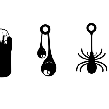 Intra απο ξύλο plywood  Χρώμα wenge 3mm-4mm πάχος - Αποκριάτικο σκουλαρίκι , Trick or Treat Δίασταση 3x3 cm INTRAFABR-25558499 - Image 1