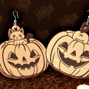 Intra απο ξύλο plywood  Χρώμα wenge 3mm-4mm πάχος - Σκουλαρίκια απόκριες | Σχέδιο Bijoux | CNC Δίασταση 3x3 cm INTRAFABR-26593654