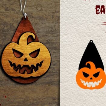 Intra απο ξύλο plywood Χρώμα wenge 3mm-4mm πάχος - Πακέτο αποκριάτικων σκουλαρίκια Δίασταση 3x3 cm INTRAFABR-26593256 - Image 2