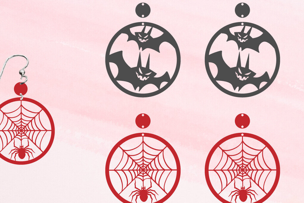 Intra απο ξύλο plywood  Χρώμα wenge 3mm-4mm πάχος - Σκουλαρίκια απόκριες | Αποκριάτικα κοσμήματα Δίασταση 3x3 cm INTRAFABR-26592830