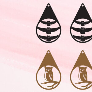 Intra απο ξύλο plywood  Χρώμα wenge 3mm-4mm πάχος - Σκουλαρίκια απόκριες | Αποκριάτικα κοσμήματα Δίασταση 3x3 cm INTRAFABR-26592762