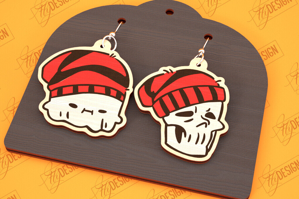 Intra απο ξύλο plywood  Χρώμα wenge 3mm-4mm πάχος - Σκουλαρίκια απόκριες | Κοσμήματα | Μπιζού Δίασταση 3x3 cm INTRAFABR-15530322