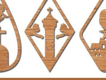 Intra απο ξύλο plywood Χρώμα wenge 3mm-4mm πάχος - Αποκριάτικα Σκουλαρίκια Κοσμήματα με λέιζερ Δίασταση 3x3 cm INTRAFABR-15870741 - Image 1