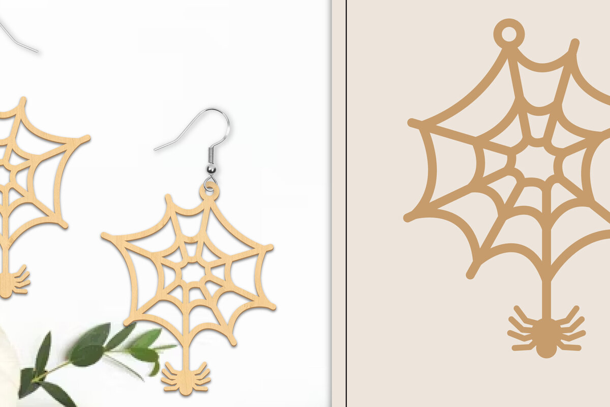 Intra απο ξύλο plywood  Χρώμα wenge 3mm-4mm πάχος - Αποκριάτικα σκουλαρίκια με λέιζερ Δίασταση 3x3 cm INTRAFABR-14915798