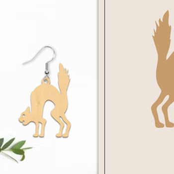 Intra απο ξύλο plywood  Χρώμα wenge 3mm-4mm πάχος - Αποκριάτικα σκουλαρίκια με λέιζερ Δίασταση 3x3 cm INTRAFABR-112271482 - Image 1