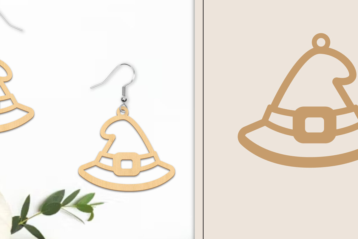 Intra απο ξύλο plywood  Χρώμα wenge 3mm-4mm πάχος - Αποκριάτικα σκουλαρίκια με λέιζερ Δίασταση 3x3 cm INTRAFABR-112271486