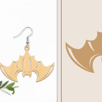 Intra απο ξύλο plywood  Χρώμα wenge 3mm-4mm πάχος - Αποκριάτικα σκουλαρίκια με λέιζερ Δίασταση 3x3 cm INTRAFABR-112271489 - Image 1