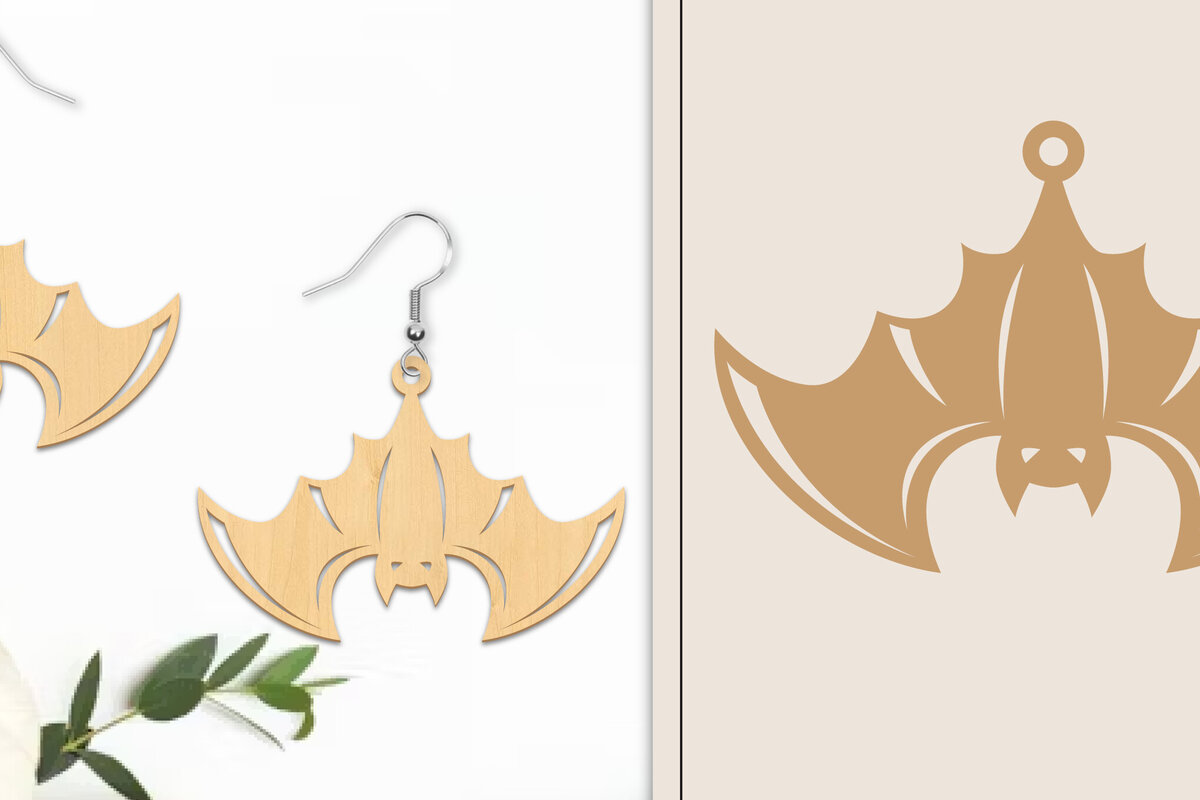 Intra απο ξύλο plywood  Χρώμα wenge 3mm-4mm πάχος - Αποκριάτικα σκουλαρίκια με λέιζερ Δίασταση 3x3 cm INTRAFABR-112271489