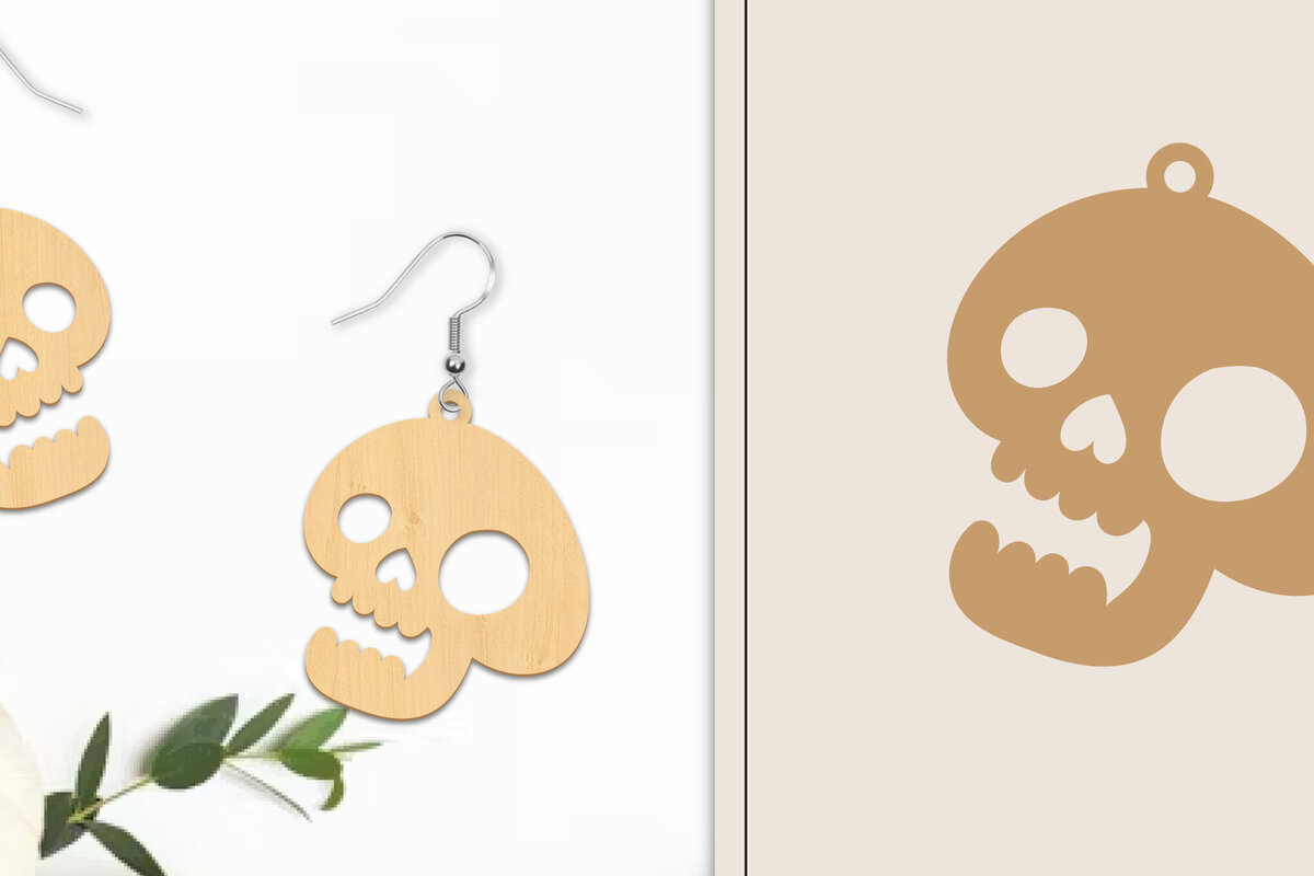 Intra απο ξύλο plywood  Χρώμα wenge 3mm-4mm πάχος - Αποκριάτικα σκουλαρίκια με λέιζερ Δίασταση 3x3 cm INTRAFABR-112271473