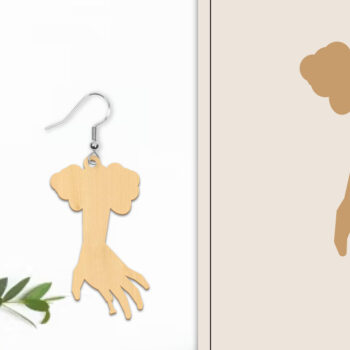 Intra απο ξύλο plywood  Χρώμα wenge 3mm-4mm πάχος - Αποκριάτικα σκουλαρίκια με λέιζερ Δίασταση 3x3 cm INTRAFABR-123040760 - Image 1