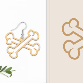 Intra απο ξύλο plywood  Χρώμα wenge 3mm-4mm πάχος - Αποκριάτικα σκουλαρίκια με λέιζερ Δίασταση 3x3 cm INTRAFABR-75315462 - Image 1