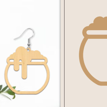 Intra απο ξύλο plywood  Χρώμα wenge 3mm-4mm πάχος - Αποκριάτικα σκουλαρίκια με λέιζερ Δίασταση 3x3 cm INTRAFABR-75380216 - Image 1