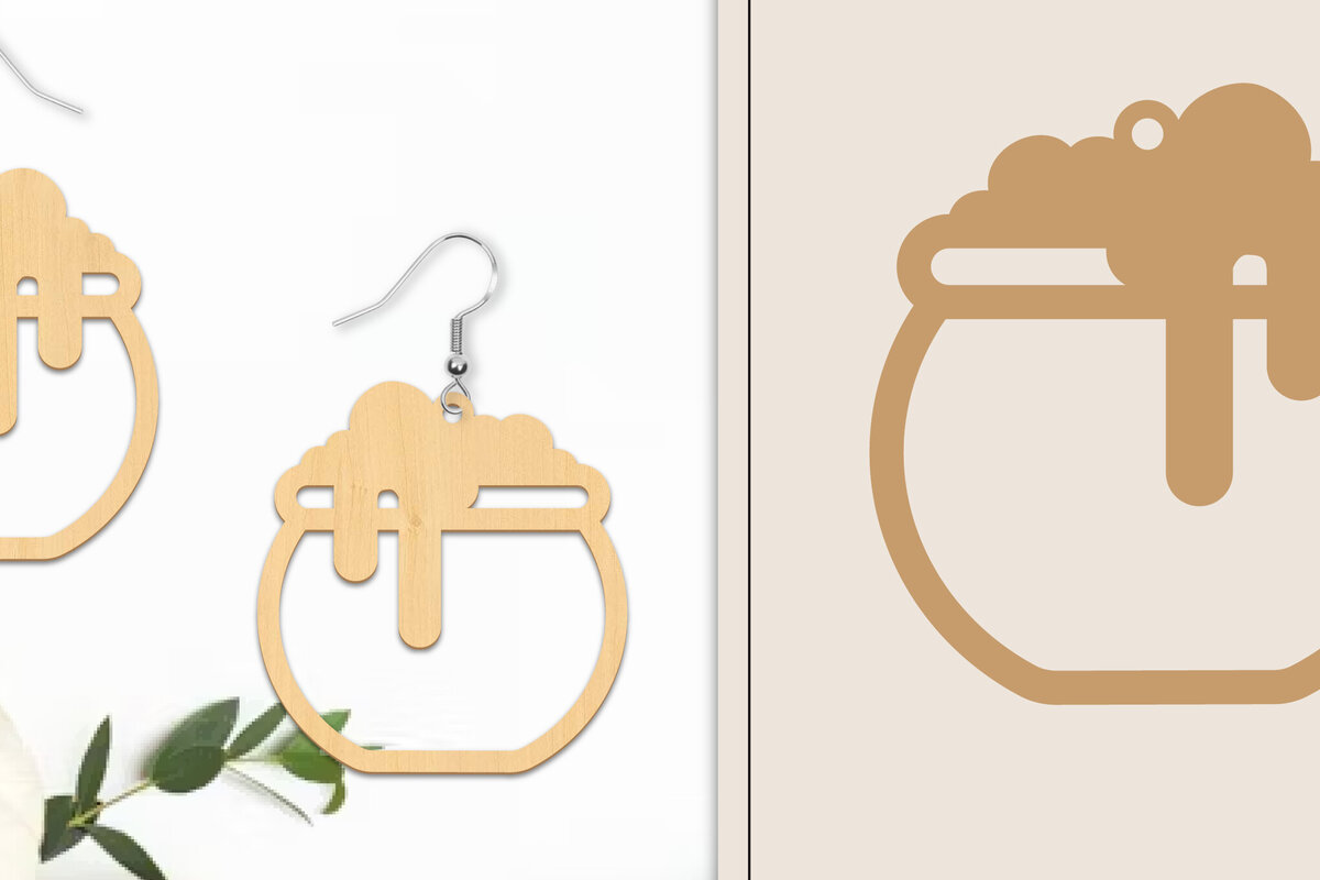 Intra απο ξύλο plywood  Χρώμα wenge 3mm-4mm πάχος - Αποκριάτικα σκουλαρίκια με λέιζερ Δίασταση 3x3 cm INTRAFABR-75380216