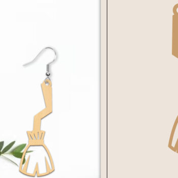 Intra απο ξύλο plywood  Χρώμα wenge 3mm-4mm πάχος - Αποκριάτικα σκουλαρίκια με λέιζερ Δίασταση 3x3 cm INTRAFABR-75310572 - Image 1