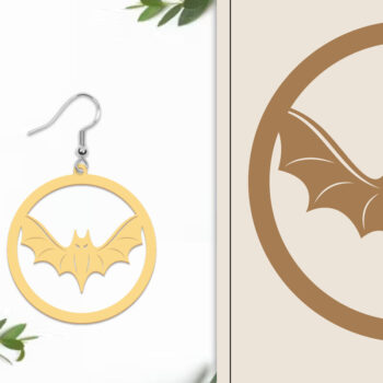 Intra απο ξύλο plywood  Χρώμα wenge 3mm-4mm πάχος - Αποκριάτικα σκουλαρίκια με λέιζερ Δίασταση 3x3 cm INTRAFABR-123040713 - Image 1