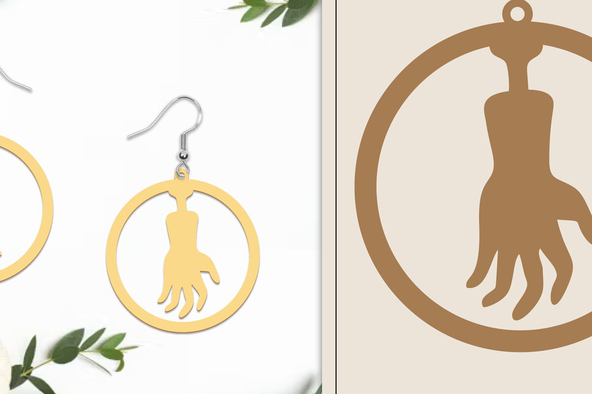 Intra απο ξύλο plywood  Χρώμα wenge 3mm-4mm πάχος - Αποκριάτικα σκουλαρίκια με λέιζερ Δίασταση 3x3 cm INTRAFABR-120426543