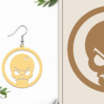 Intra απο ξύλο plywood  Χρώμα wenge 3mm-4mm πάχος - Αποκριάτικα σκουλαρίκια με λέιζερ Δίασταση 3x3 cm INTRAFABR-120426545 - Image 1