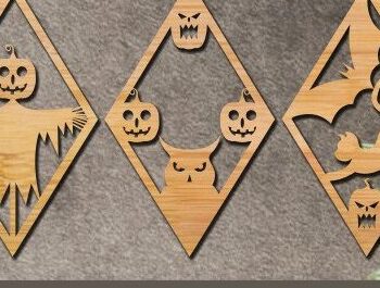 Intra απο ξύλο plywood  Χρώμα wenge 3mm-4mm πάχος - Αποκριάτικα σκουλαρίκια με λέιζερ Δίασταση 3x3 cm INTRAFABR-123040692 - Image 1