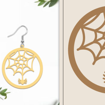 Intra απο ξύλο plywood  Χρώμα wenge 3mm-4mm πάχος - Αποκριάτικα σκουλαρίκια με λέιζερ Δίασταση 3x3 cm INTRAFABR-123040694 - Image 1