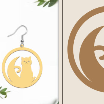 Intra απο ξύλο plywood  Χρώμα wenge 3mm-4mm πάχος - Αποκριάτικα σκουλαρίκια με λέιζερ Δίασταση 3x3 cm INTRAFABR-123040698 - Image 1