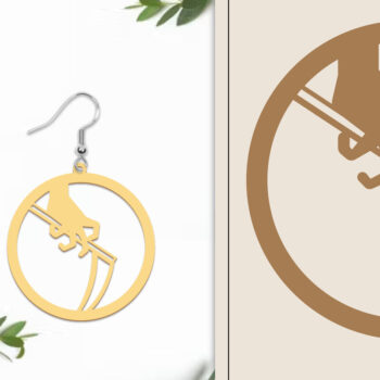 Intra απο ξύλο plywood  Χρώμα wenge 3mm-4mm πάχος - Αποκριάτικα σκουλαρίκια με λέιζερ Δίασταση 3x3 cm INTRAFABR-123040701 - Image 1