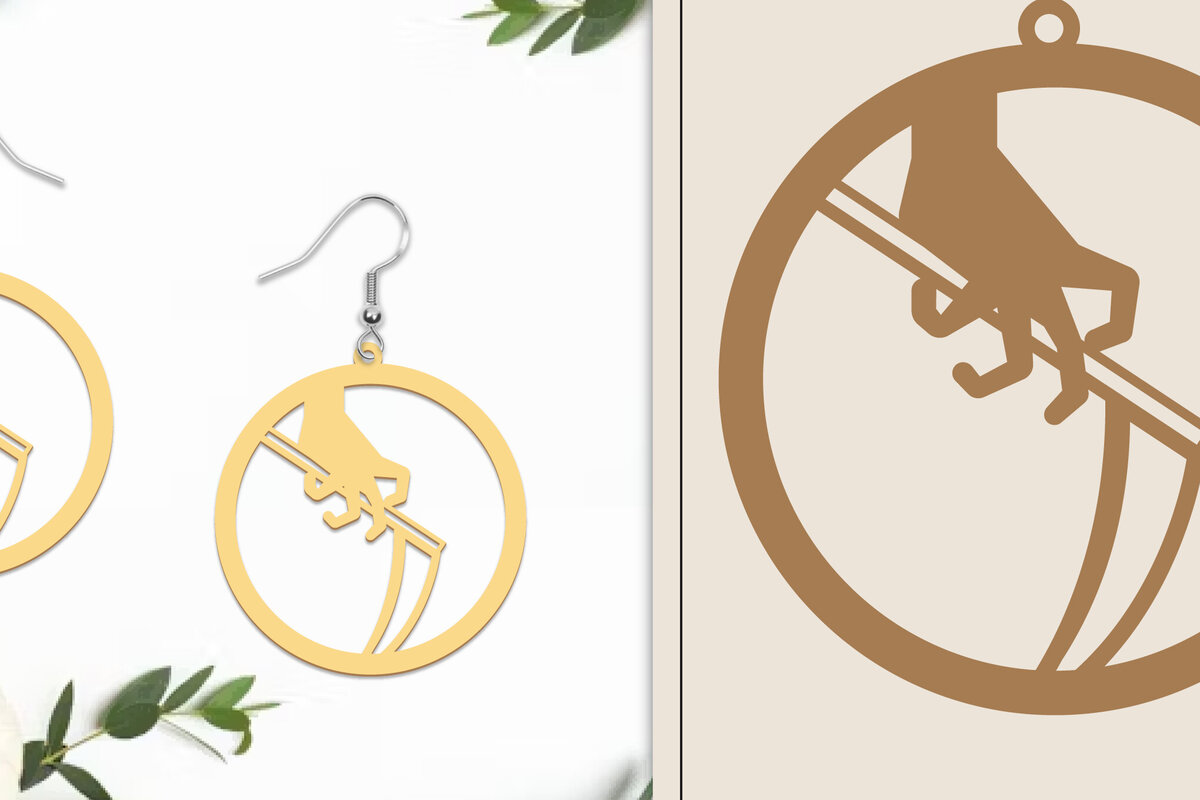 Intra απο ξύλο plywood  Χρώμα wenge 3mm-4mm πάχος - Αποκριάτικα σκουλαρίκια με λέιζερ Δίασταση 3x3 cm INTRAFABR-123040701