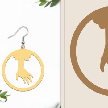 Intra απο ξύλο plywood  Χρώμα wenge 3mm-4mm πάχος - Αποκριάτικα σκουλαρίκια με λέιζερ Δίασταση 3x3 cm INTRAFABR-112228515 - Image 1