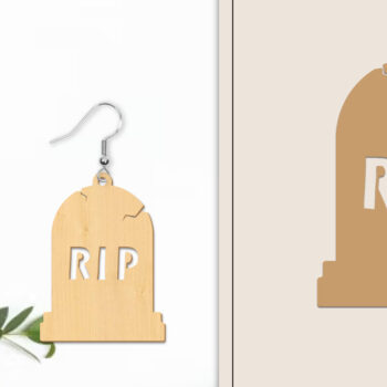 Intra απο ξύλο plywood  Χρώμα wenge 3mm-4mm πάχος - Αποκριάτικα σκουλαρίκια με λέιζερ Δίασταση 3x3 cm INTRAFABR-112228517 - Image 1