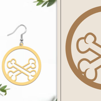 Intra απο ξύλο plywood  Χρώμα wenge 3mm-4mm πάχος - Αποκριάτικα σκουλαρίκια με λέιζερ Δίασταση 3x3 cm INTRAFABR-57676358 - Image 1