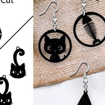 Intra απο ξύλο plywood Χρώμα wenge 3mm-4mm πάχος - Αποκριάτικα σκουλαρίκια με λέιζερ. Δίασταση 3x3 cm INTRAFABR-37053224 - Image 1