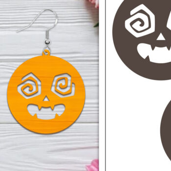 Intra απο ξύλο plywood  Χρώμα wenge 3mm-4mm πάχος - Αποκριάτικα σκουλαρίκια με λέιζερ Δίασταση 3x3 cm INTRAFABR-37053322 - Image 1