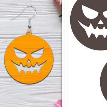 Intra απο ξύλο plywood  Χρώμα wenge 3mm-4mm πάχος - Αποκριάτικα σκουλαρίκια με λέιζερ Δίασταση 3x3 cm INTRAFABR-80800991 - Image 1