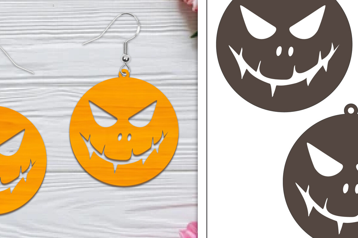 Intra απο ξύλο plywood  Χρώμα wenge 3mm-4mm πάχος - Αποκριάτικα σκουλαρίκια με λέιζερ Δίασταση 3x3 cm INTRAFABR-120661128