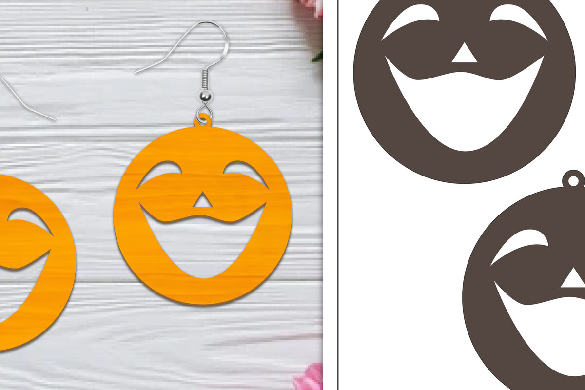 Intra απο ξύλο plywood  Χρώμα wenge 3mm-4mm πάχος - Αποκριάτικα σκουλαρίκια με λέιζερ Δίασταση 3x3 cm INTRAFABR-120661129