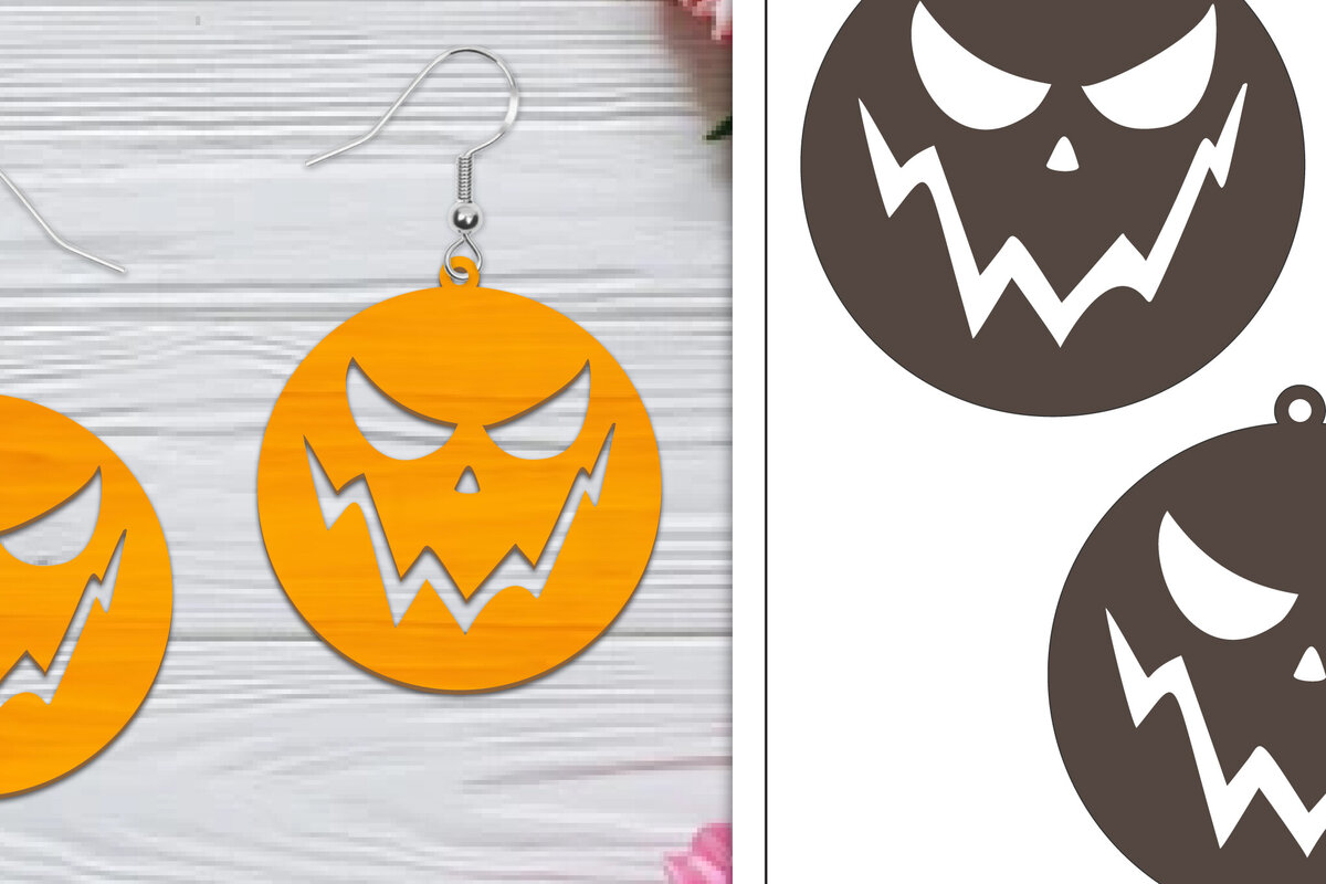 Intra απο ξύλο plywood  Χρώμα wenge 3mm-4mm πάχος - Αποκριάτικα σκουλαρίκια με λέιζερ Δίασταση 3x3 cm INTRAFABR-123501235