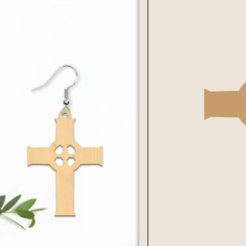 Intra απο ξύλο plywood  Χρώμα wenge 3mm-4mm πάχος - Αποκριάτικα σκουλαρίκια με λέιζερ Δίασταση 3x3 cm INTRAFABR-123501238 - Image 1