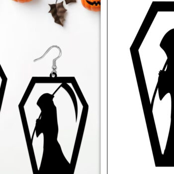 Intra απο ξύλο plywood  Χρώμα wenge 3mm-4mm πάχος - Αποκριάτικα σκουλαρίκια με λέιζερ Δίασταση 3x3 cm INTRAFABR-72192544 - Image 1