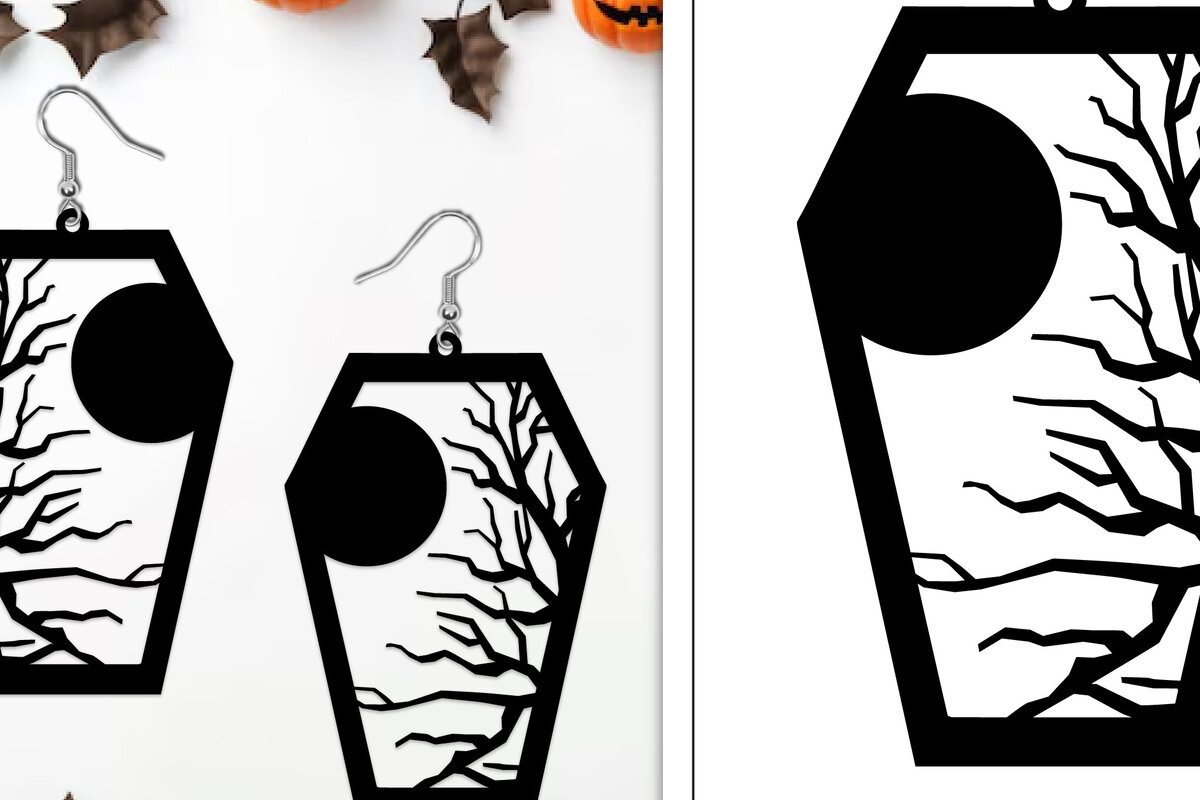 Intra απο ξύλο plywood  Χρώμα wenge 3mm-4mm πάχος - Αποκριάτικα σκουλαρίκια με λέιζερ Δίασταση 3x3 cm INTRAFABR-70971522