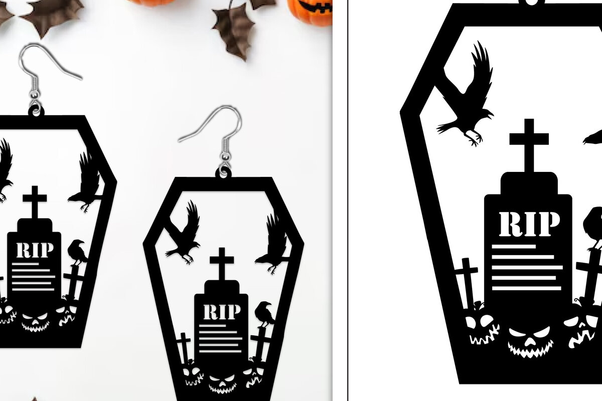 Intra απο ξύλο plywood  Χρώμα wenge 3mm-4mm πάχος - Αποκριάτικα σκουλαρίκια με λέιζερ Δίασταση 3x3 cm INTRAFABR-41671778