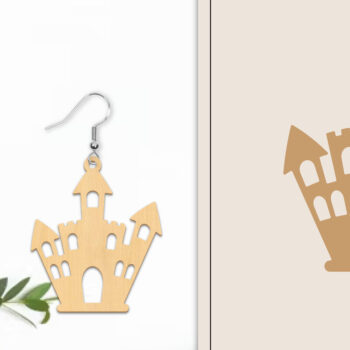 Intra απο ξύλο plywood  Χρώμα wenge 3mm-4mm πάχος - Αποκριάτικα σκουλαρίκια με λέιζερ Δίασταση 3x3 cm INTRAFABR-95613519 - Image 1