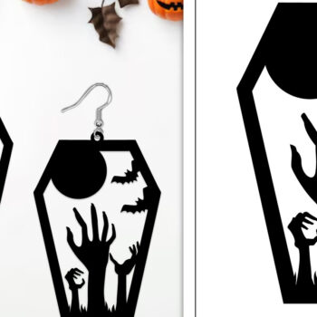 Intra απο ξύλο plywood Χρώμα wenge 3mm-4mm πάχος - Αποκριάτικα σκουλαρίκια με λέιζερ Δίασταση 3x3 cm INTRAFABR-120628351 - Image 1