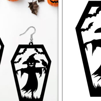 Intra απο ξύλο plywood  Χρώμα wenge 3mm-4mm πάχος - Αποκριάτικα σκουλαρίκια με λέιζερ Δίασταση 3x3 cm INTRAFABR-42795401 - Image 1