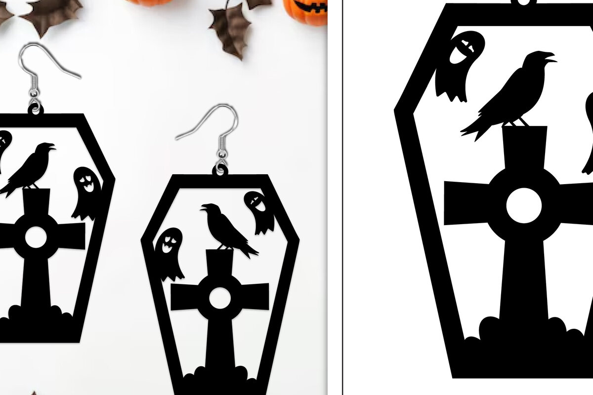 Intra απο ξύλο plywood  Χρώμα wenge 3mm-4mm πάχος - Αποκριάτικα σκουλαρίκια με λέιζερ Δίασταση 3x3 cm INTRAFABR-117339665