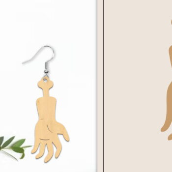 Intra απο ξύλο plywood Χρώμα wenge 3mm-4mm πάχος - Αποκριάτικα σκουλαρίκια με λέιζερ Δίασταση 3x3 cm INTRAFABR-102277068 - Image 1