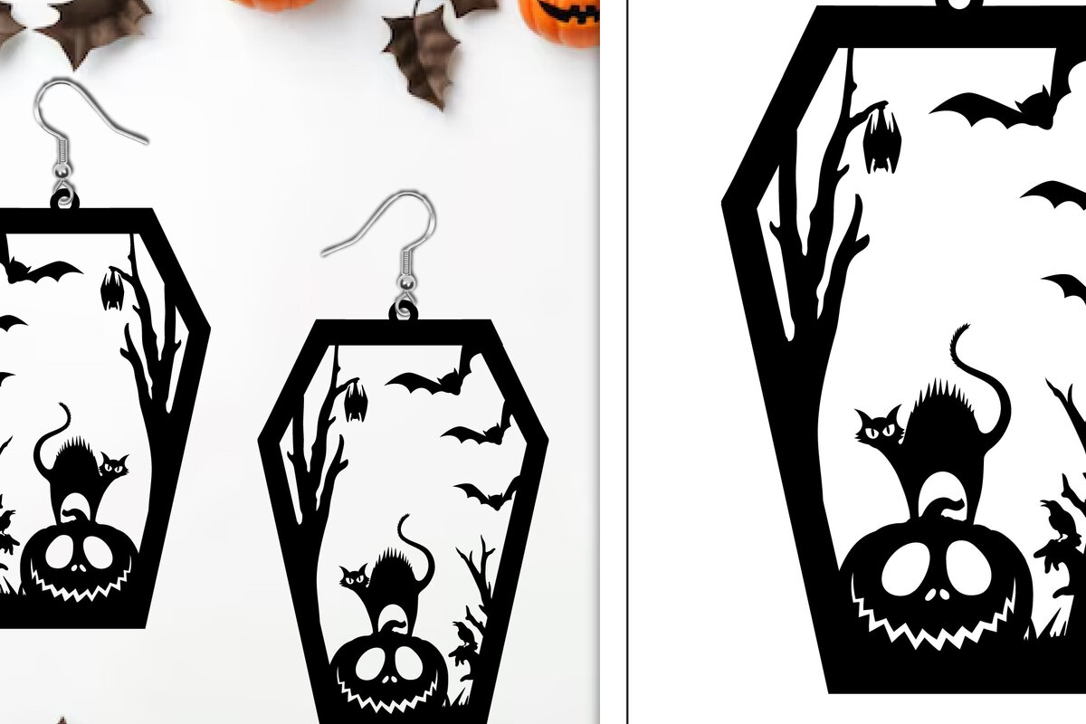 Intra απο ξύλο plywood  Χρώμα wenge 3mm-4mm πάχος - Αποκριάτικα σκουλαρίκια με λέιζερ Δίασταση 3x3 cm INTRAFABR-69190921