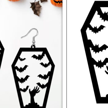 Intra απο ξύλο plywood Χρώμα wenge 3mm-4mm πάχος - Αποκριάτικα σκουλαρίκια με λέιζερ Δίασταση 3x3 cm INTRAFABR-68450735 - Image 1